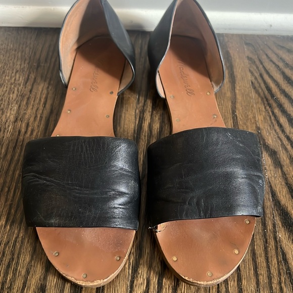 Madewell Shoes - Madewell | (8) Thea D'Orsay Open Toe Flat Sandals Black Leather